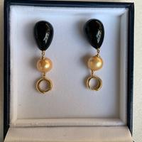 Orecchini oro perle ed onici
