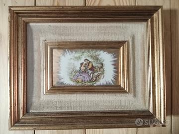 2 Quadretti di Limoges in porcellana smaltata. 