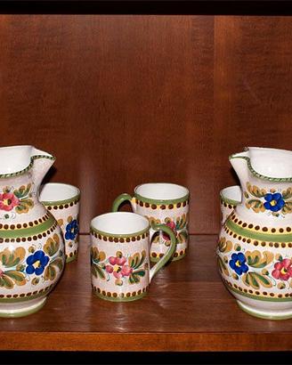 brocche e bicchieri in ceramica set