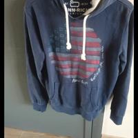 felpa con cappuccio blu woolrich taglia m 