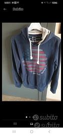 felpa con cappuccio blu woolrich taglia m 