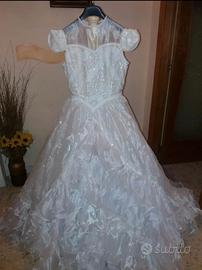 Abito da sposa di organza alta moda cucito a mano