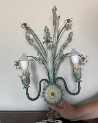 APPLIQUE VINTAGE FLOREALE A 2 LUCI