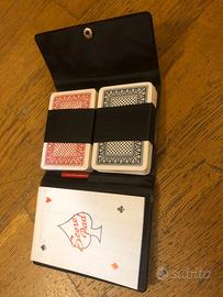 DOPPIO MAZZO CARTE POKER CON ASTUCCIO DA VIAGGIO