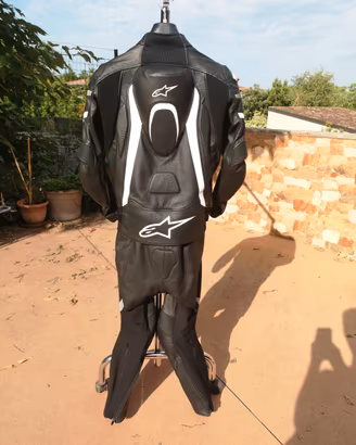 tuta moto 46 alpinestars divisibile pelle