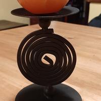 portacandela Candelabro Ferro Nero con candela 