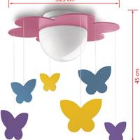 Lampada da soffitto con farfalle camera bimbe