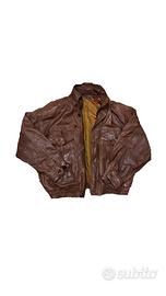 vintage 80/90s genuine leather jacket brown