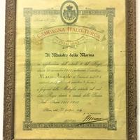Pergamena decorazione guerra italo - turca