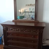 armadio comò con specchio e 2 comodini 