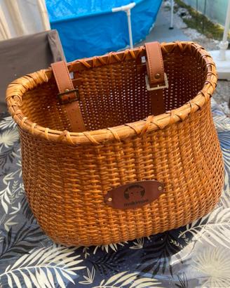 Makimoo Cestino per bicicletta rattan