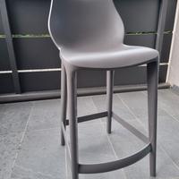 Sgabello in plastica d'arredo Grigio H.65