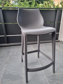 Sgabello in plastica d'arredo Grigio H.65