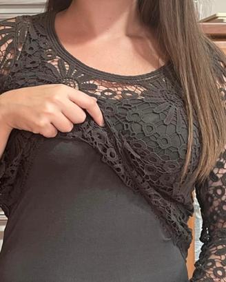Twinset donna in pizzo di cotone
