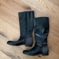 Stivali neri bassi in pelle, taglia 38