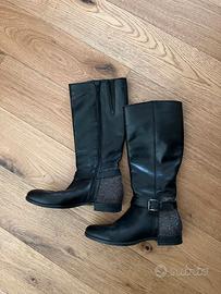 Stivali neri bassi in pelle, taglia 38