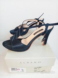 Sandali donna raso blu Albano