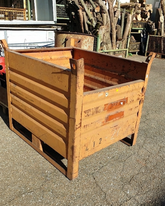 CONTENITORE SLITTE LATO LUNGO, CASSONE PER ROTTAME