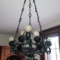 Lampadario ferro battuto
