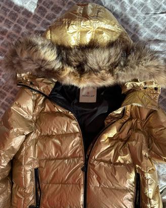 Moncler Suyen Fur originale - Piumino lungo oro