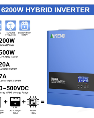 Inverter solare fotovoltaico 6.2kW