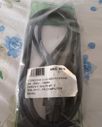 Cordone Di Alimentazione 6A-240V-1500w H05VV-F 3xo