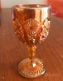 Calice liturgico antico in vetro ambrato