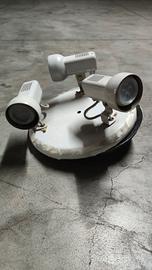 plafoniera bianca, 3 faretti led