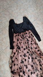 Abito lungo gonna motivi floreali L