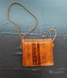 Borsa vintage pelle effetto intrecciato a tracolla