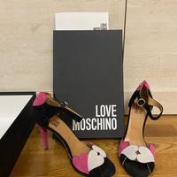 Sandali Love Moschino nero, fucsia e bianco, 38