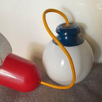 lampadario multicolore con palletta  opalina 52x12