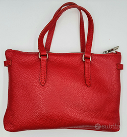 Borsa donna con manici e tracolla colore rosso