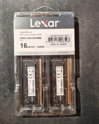 Lexar 16GB KIT 2x8GB DDR4-3200 SODIMM CL22 - NUOVA