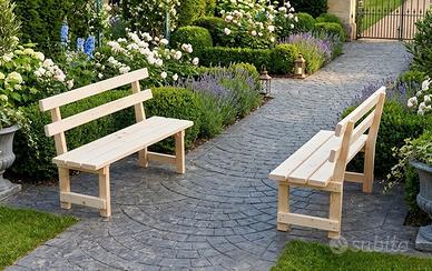 Panchina giardino legno massello artigianale 