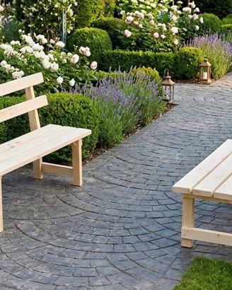 Panchina giardino legno massello artigianale 