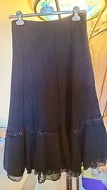 Gonna maxi nera  in maglia