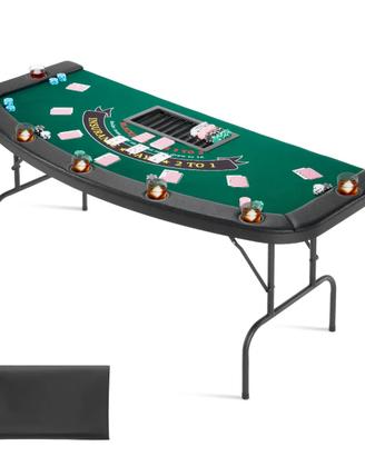 Tavolo da Poker Pieghevole Gioco da 7 Giocatori