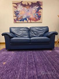 Divano in pelle blu MIMO – Vintage e di classe