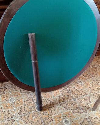 Tavolo da gioco rotondo in legno massello