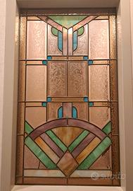 Vetrata artigianale legata a piombo colorata