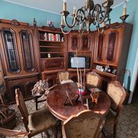 Mobile Salotto in legno noce stile fiorentino 1972