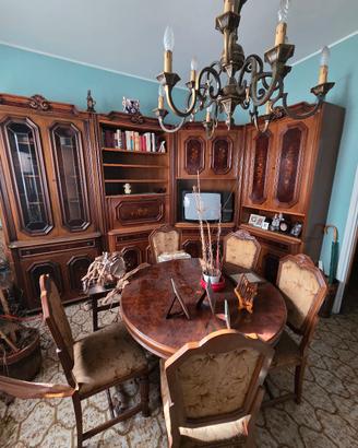Mobile Salotto in legno noce stile fiorentino 1972