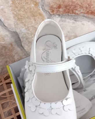 Scarpe bianche bambina tipo ballerine in pelle 30