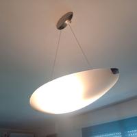 Lampadario vetro e acciaio