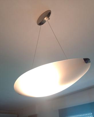 Lampadario vetro e acciaio