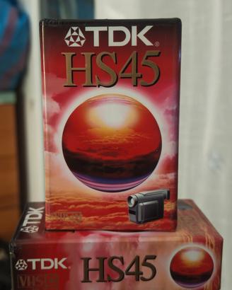 5 cassette TDK HS45 VHS-C nuove sigillate vintage