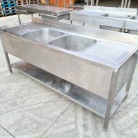 lavatoio aperto a due vasche in inox usato