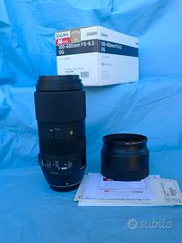Sigma 100-400 F5-6.3 DG attacco Sigma SA