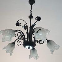 Lampadario ferro battuto